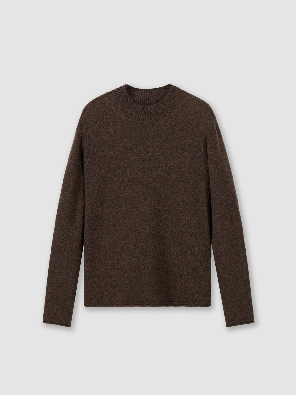 Camel wool mock-neck sweater