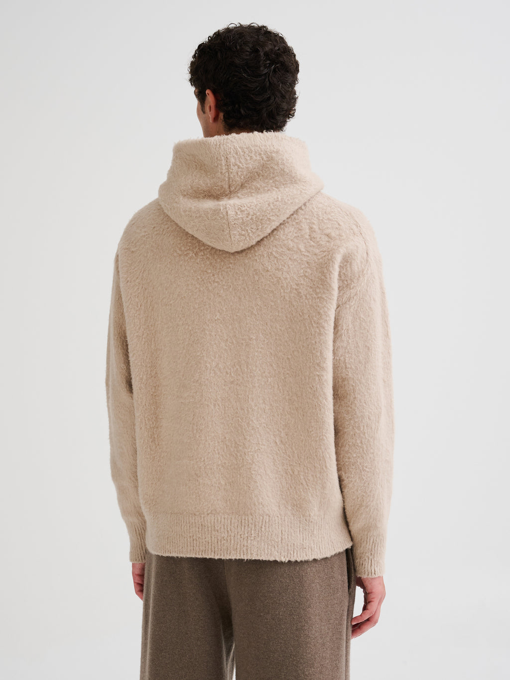 Oversized brushed hooded sweater