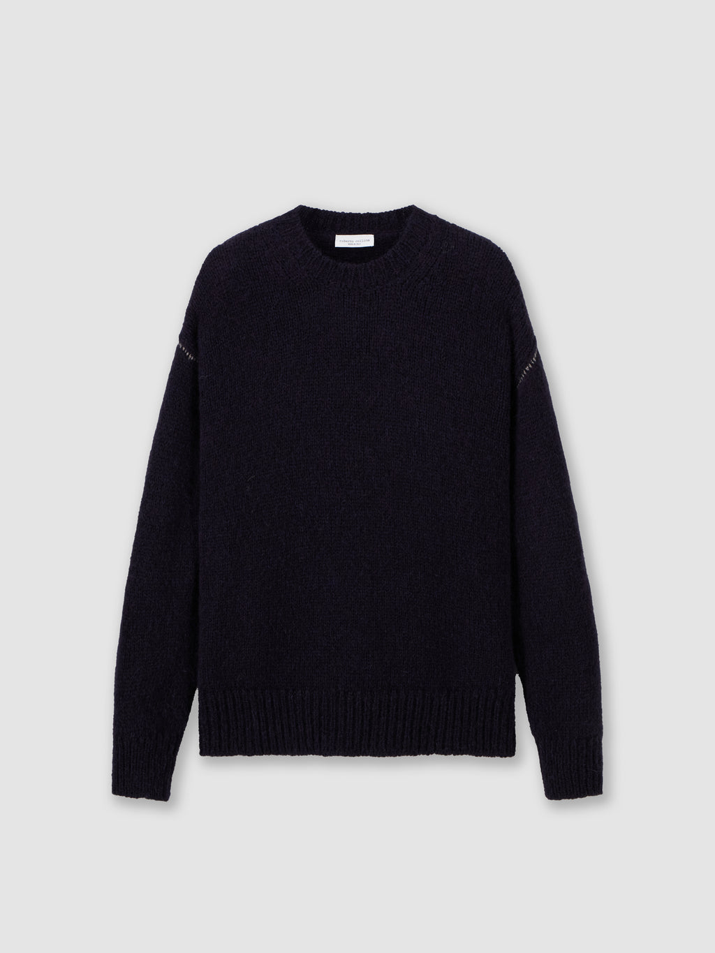 Alpaca sweater with contrasting seams