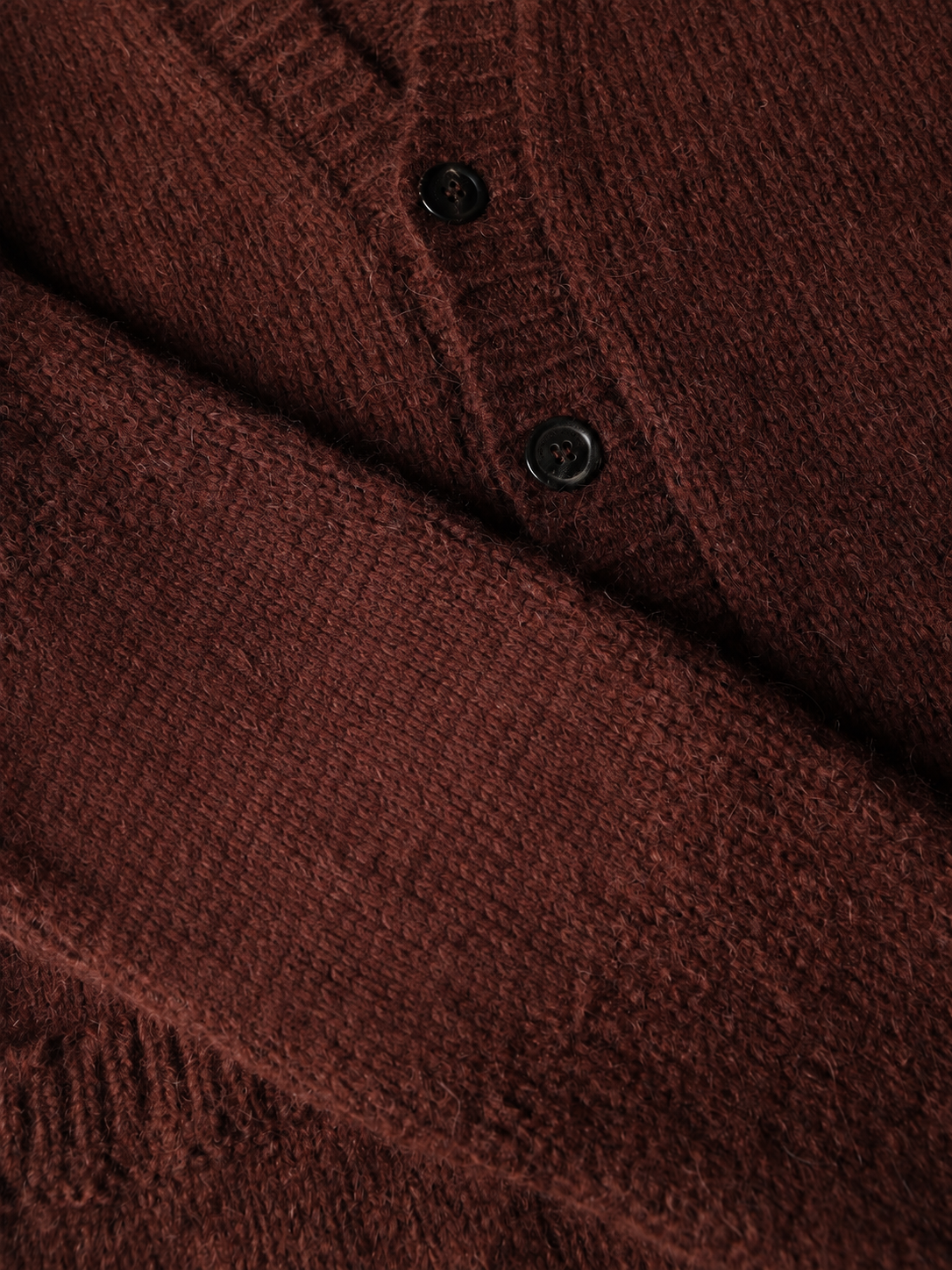 Alpaca cardigan with contrasting seams