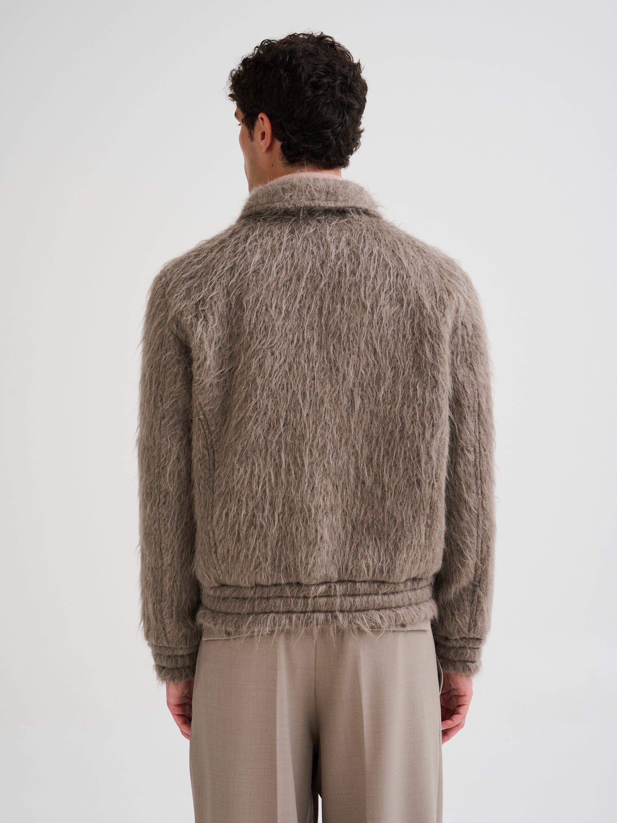 Zip-up wool and alpaca jacket