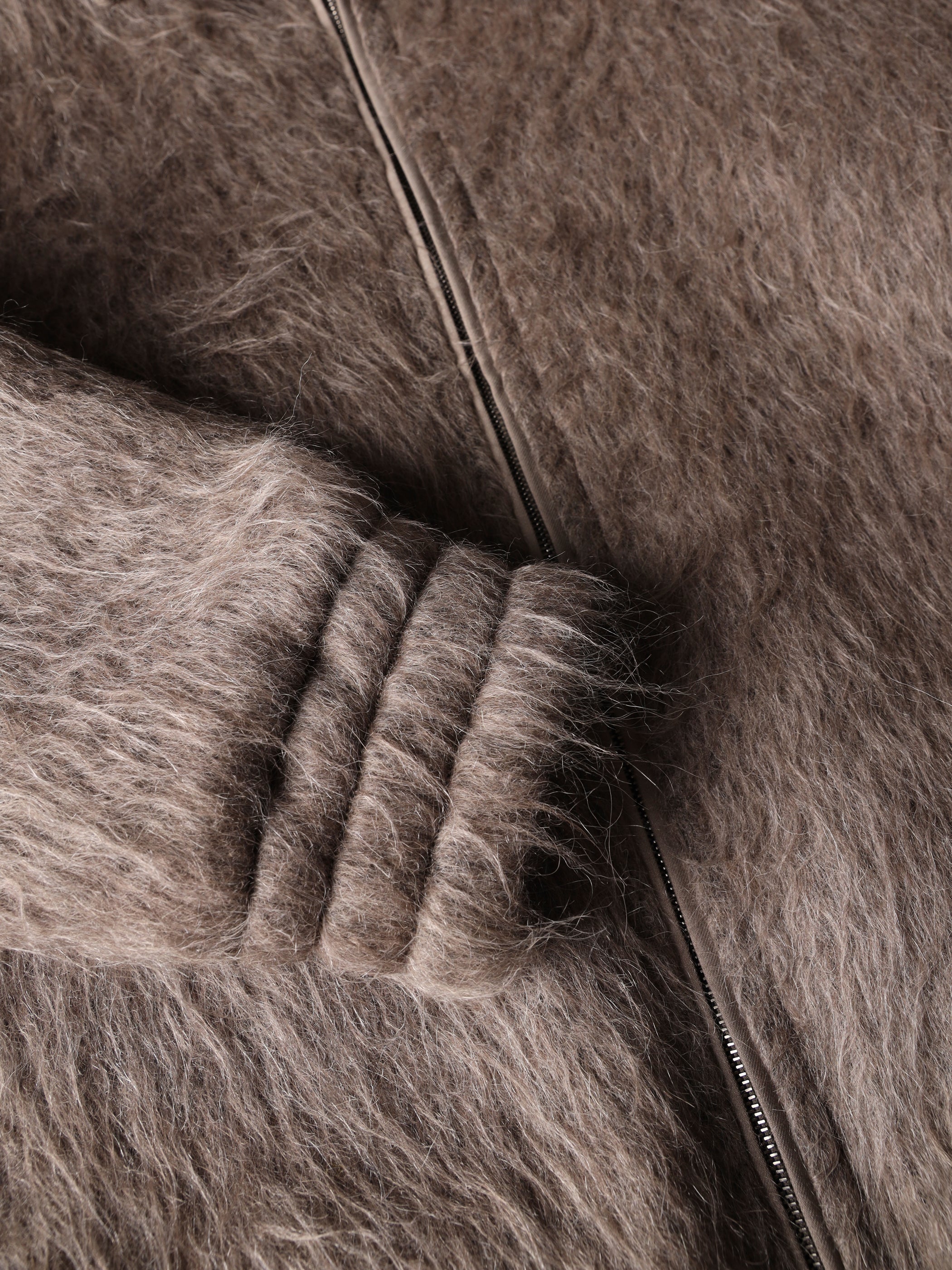 Zip-up wool and alpaca jacket