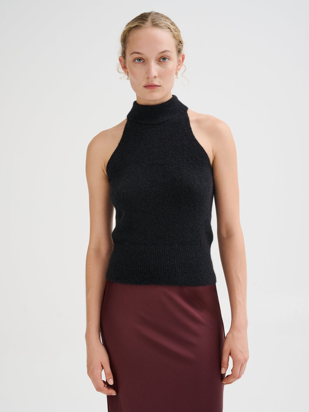 Cashmere and silk turtleneck top