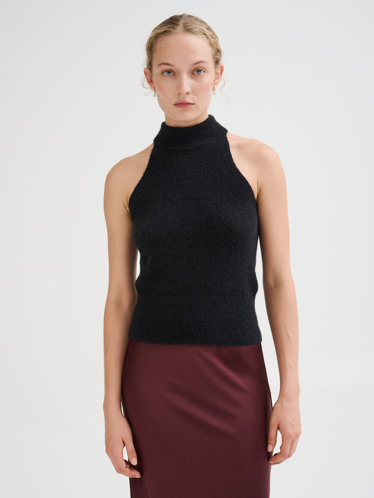 Cashmere and silk turtleneck top