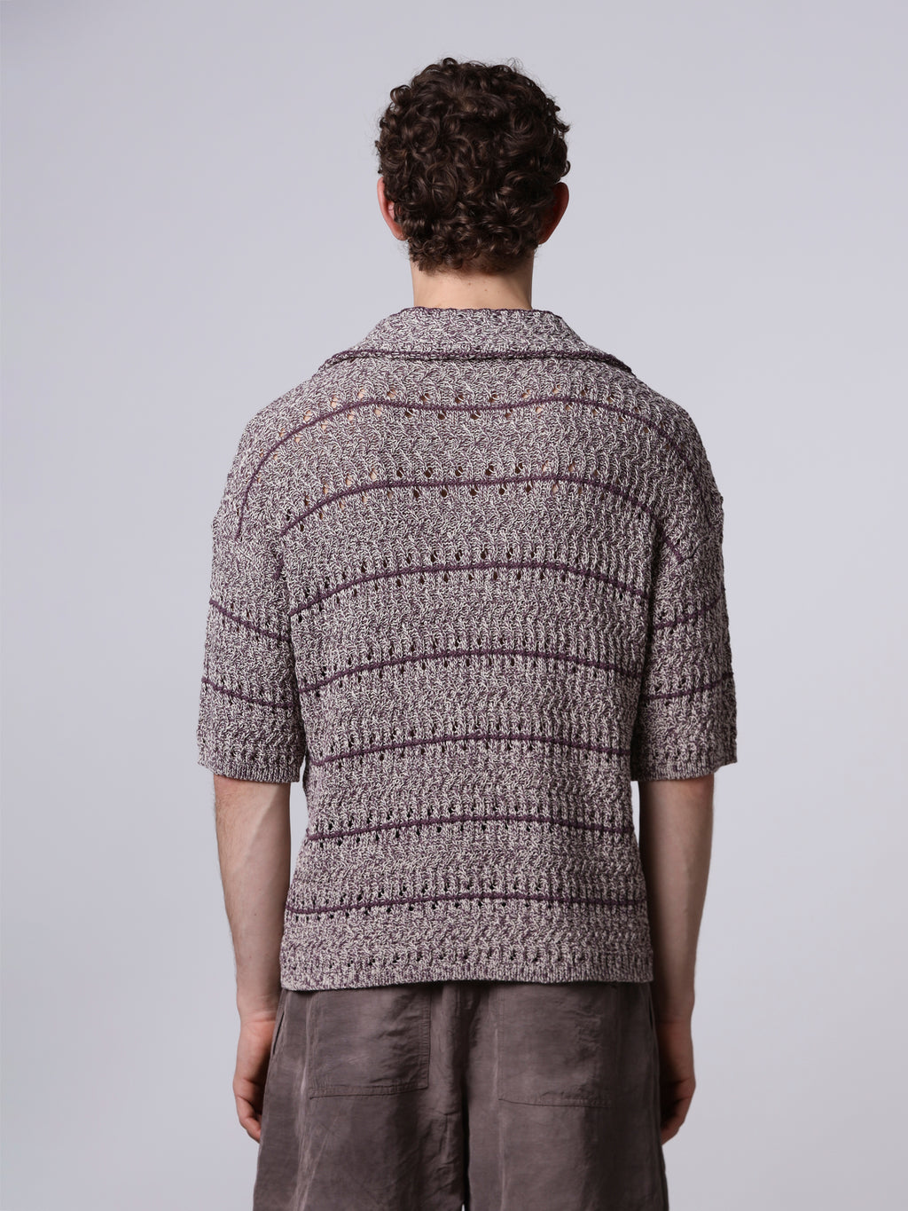 Mouliné textured knit polo