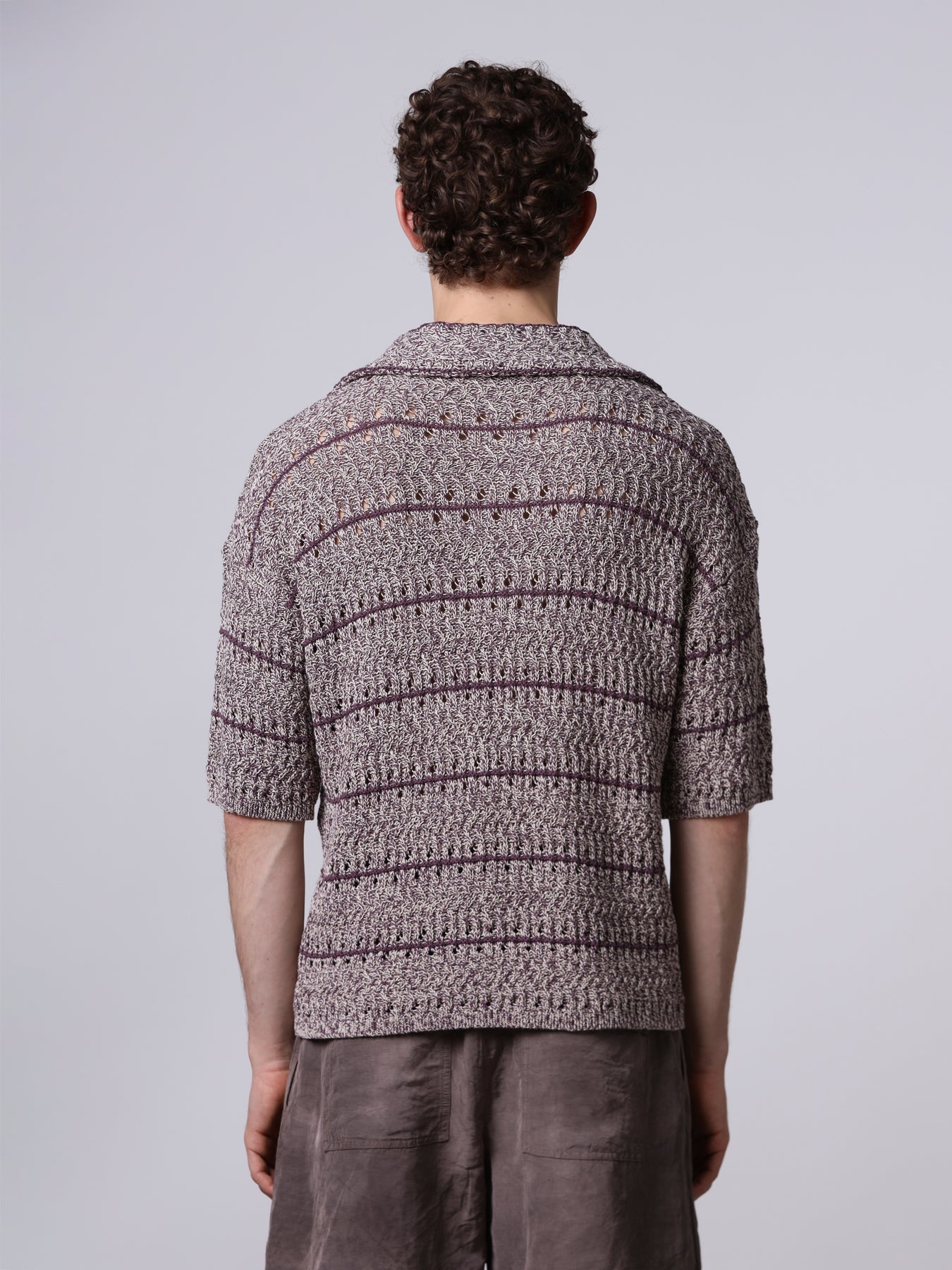 Mouliné textured knit polo