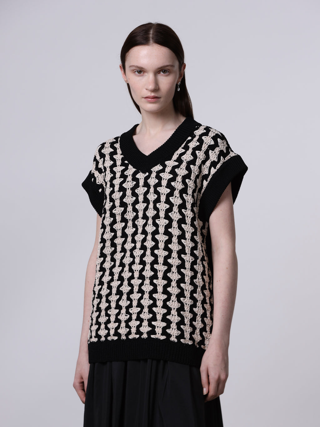 Bicolor jacquard slipover