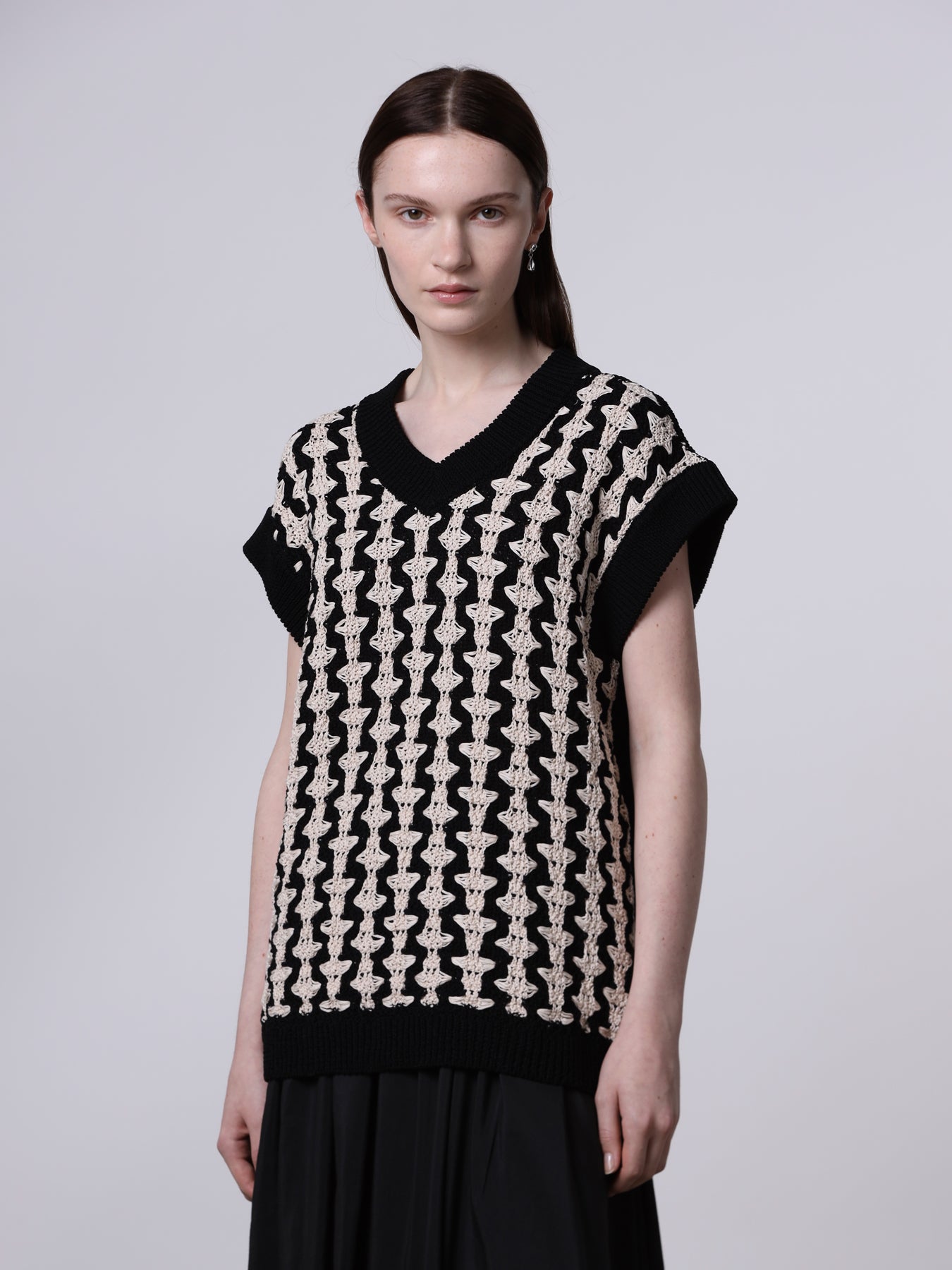 Bicolor jacquard slipover