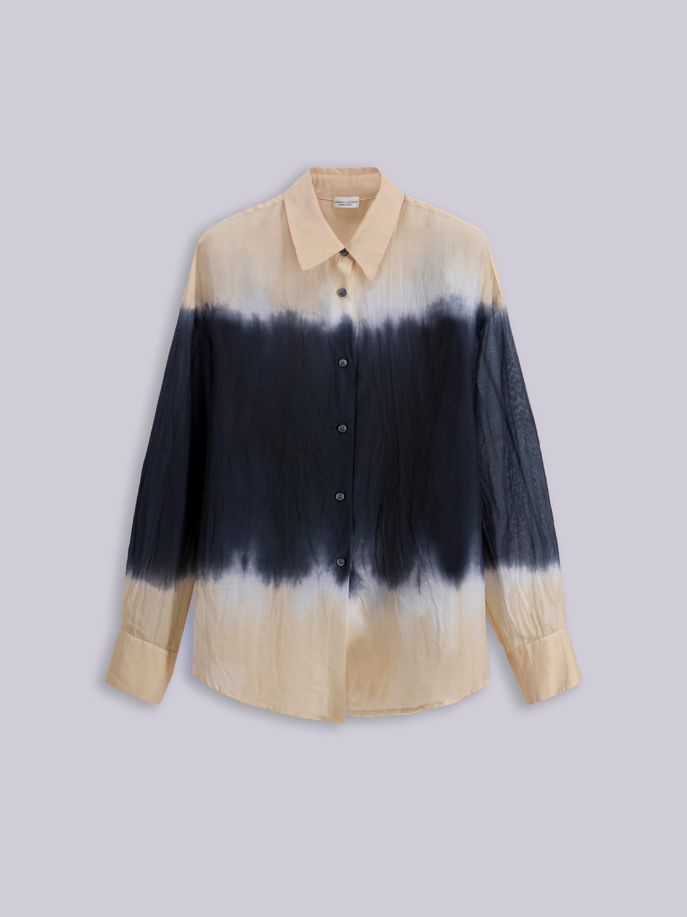 Tie-dye semi-sheer oversized shirt