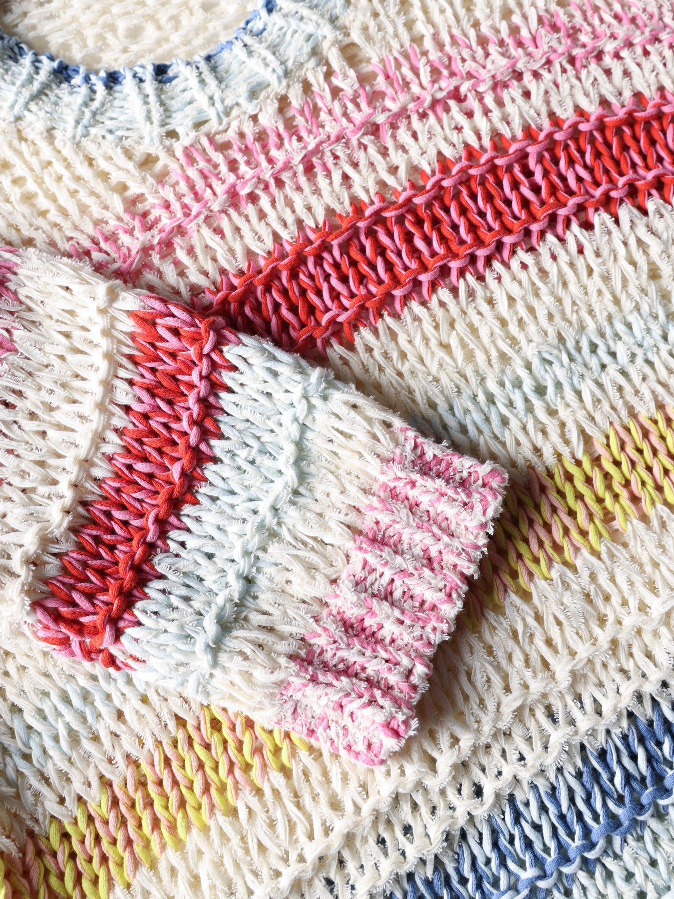 Mixed-stitch striped t-shirt