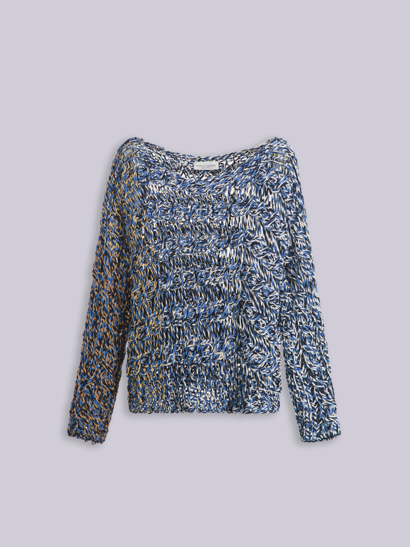 Multicolor cable-knit sweater