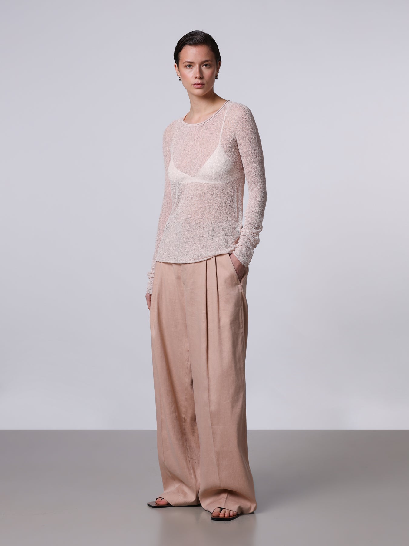 Openwork Lace-Effect sweater