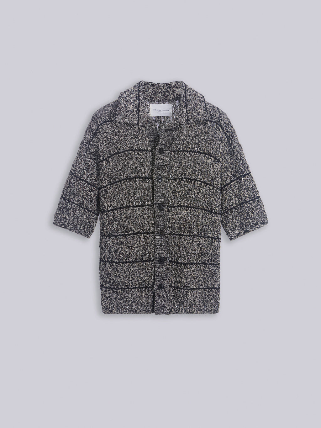 Mouliné textured knit shirt