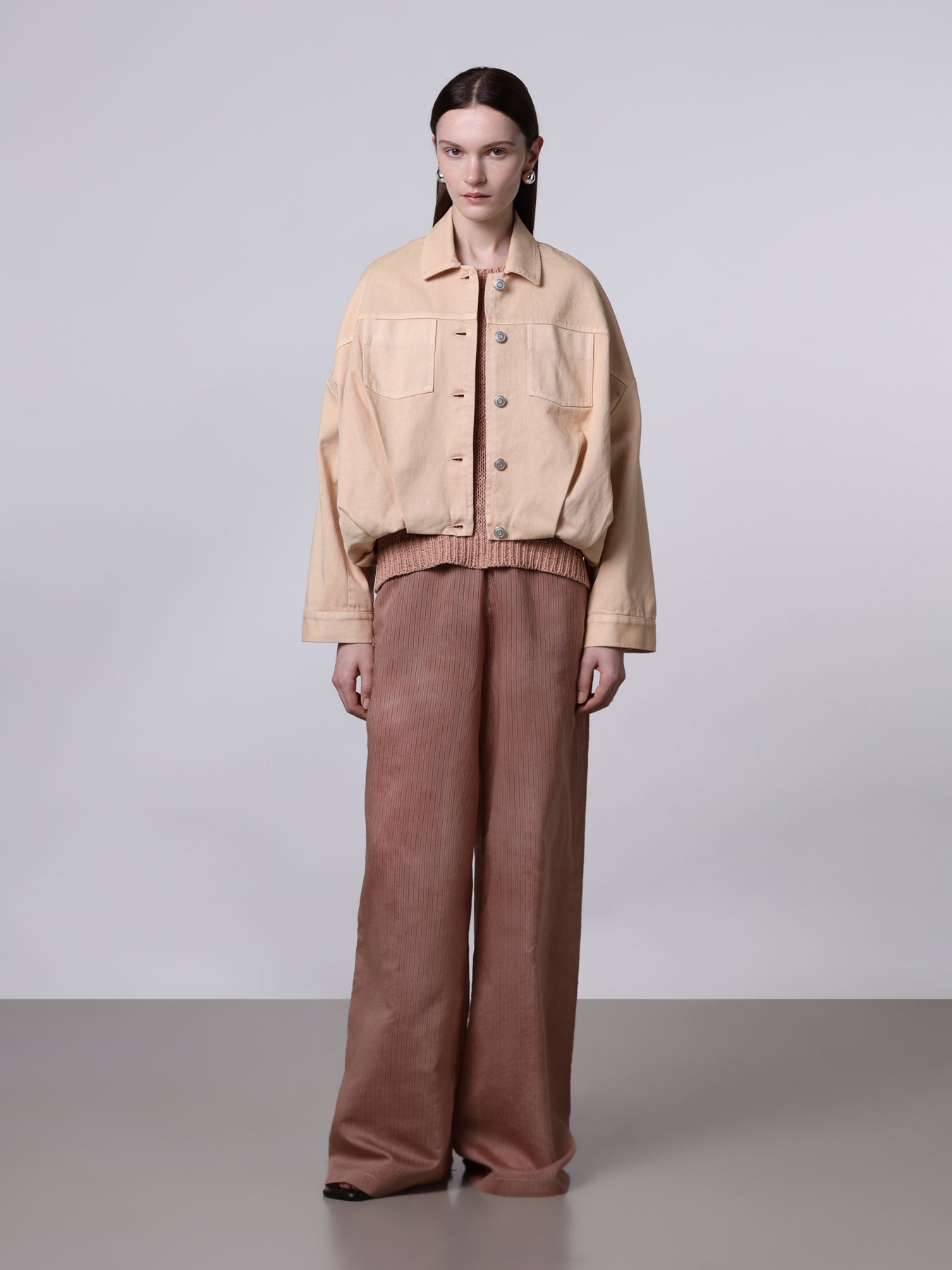 Jacket with gathered hem