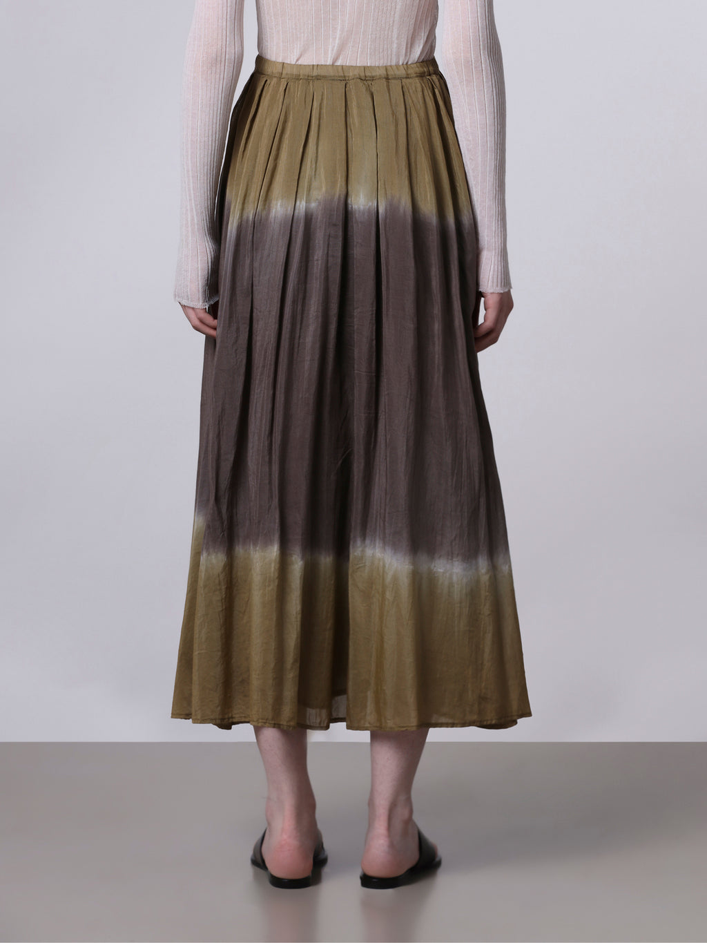 Tie-dye wide pleated skirt