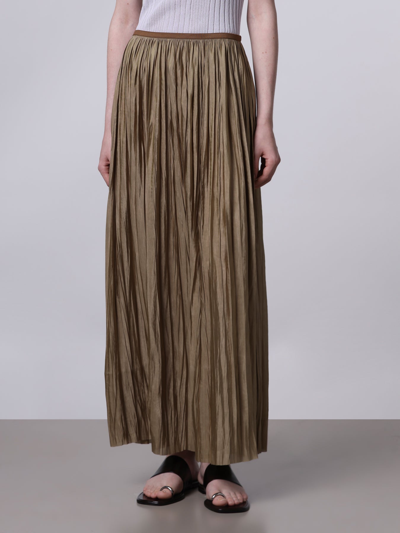 Plissé long skirt