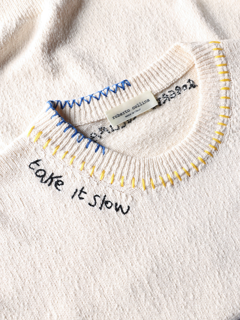 “Ciao Amore” Embroidered knit sweater