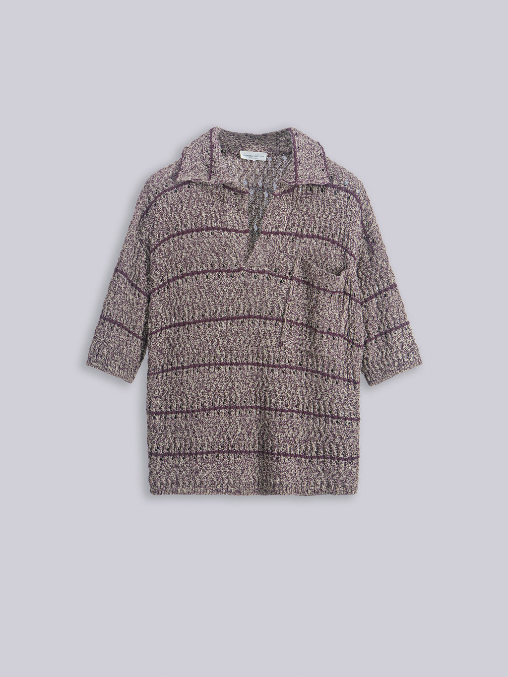 Mouliné textured knit polo