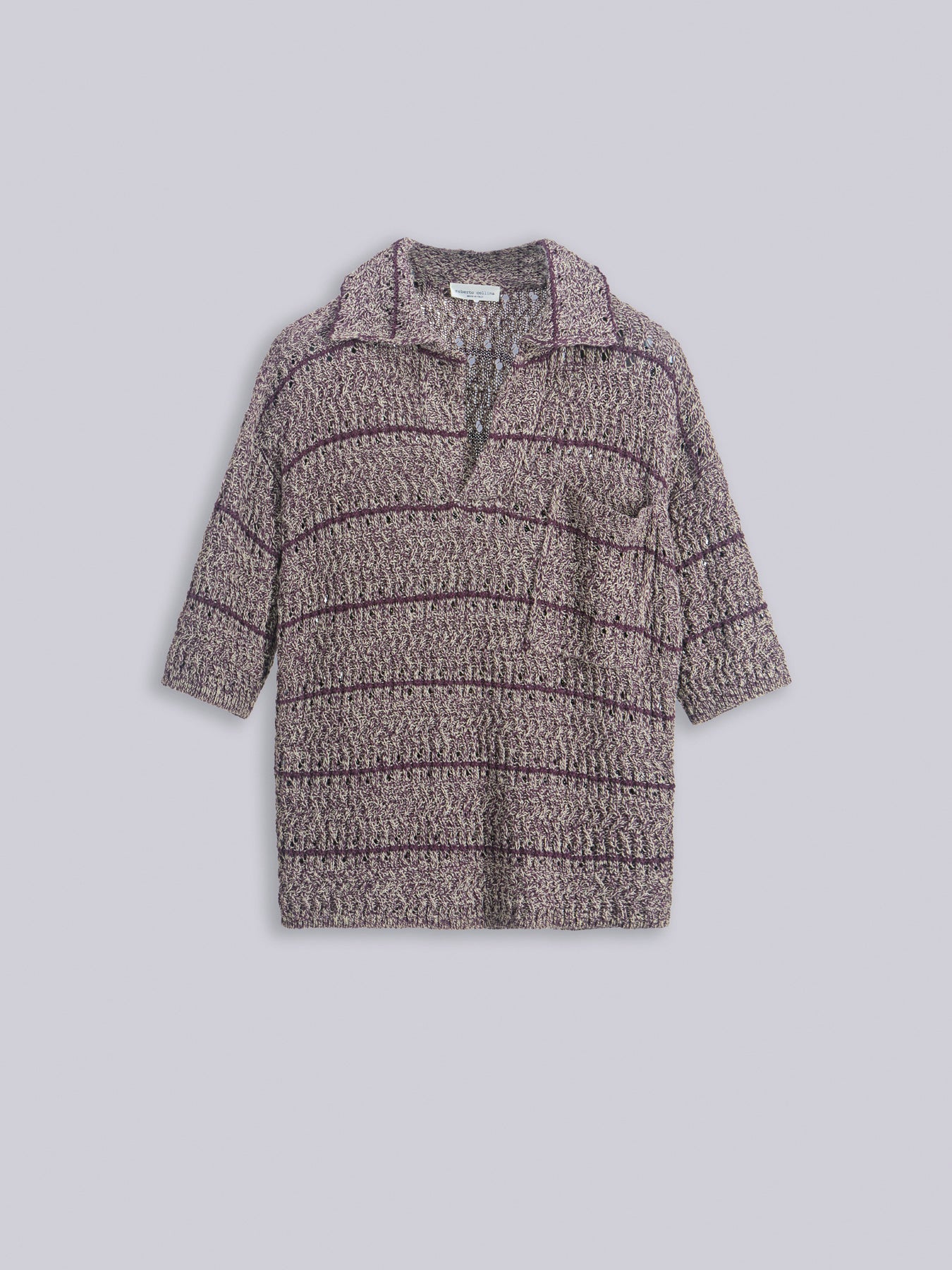 Mouliné textured knit polo