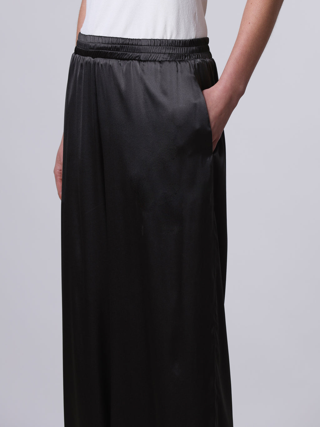 Wide silk trousers