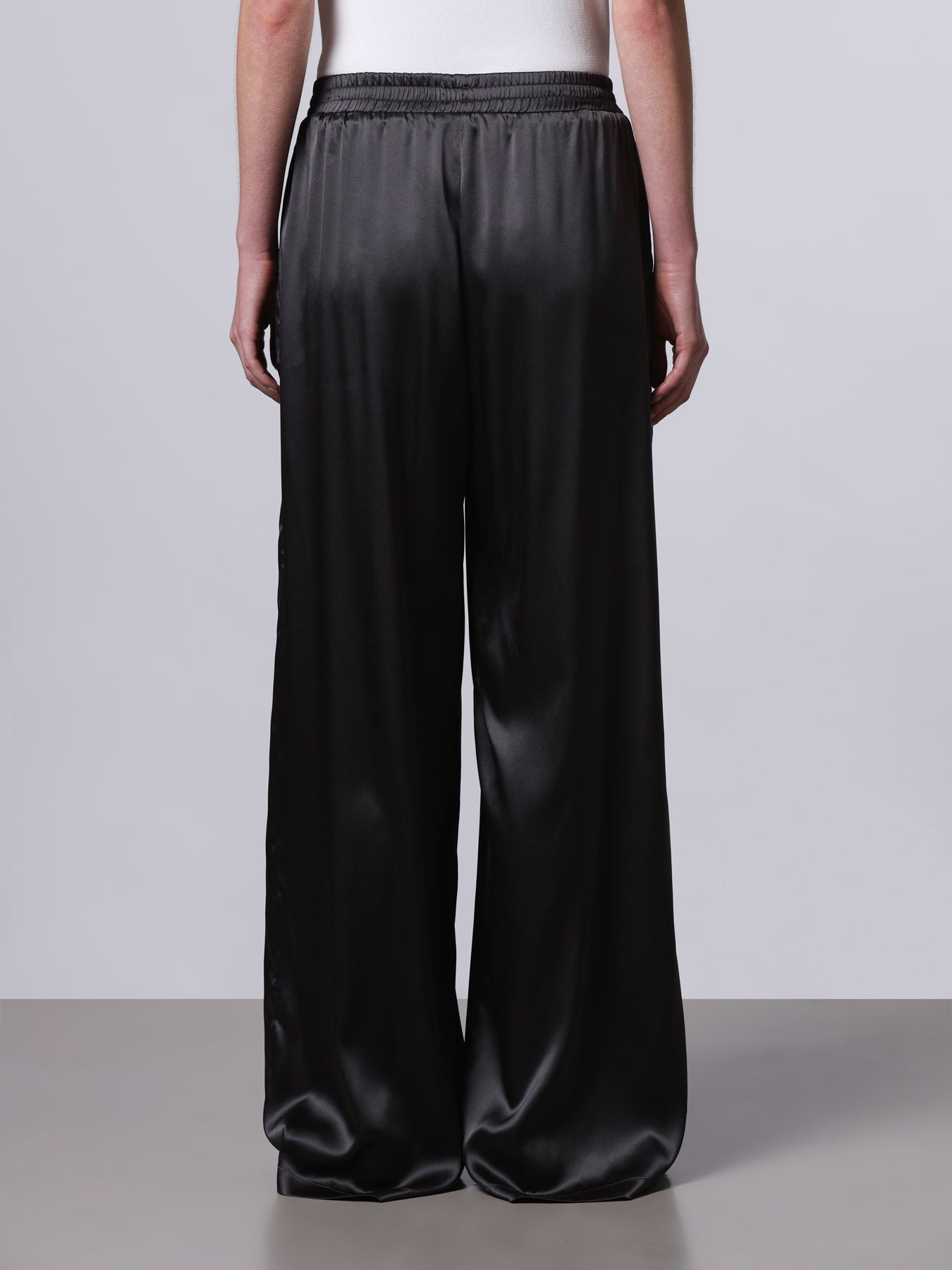 Wide silk trousers