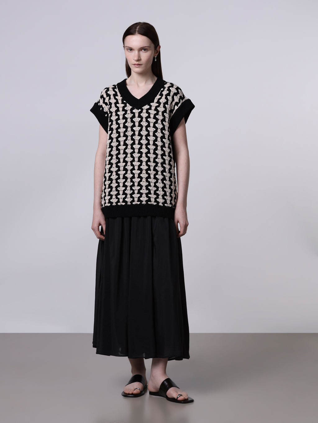 Bicolor jacquard slipover