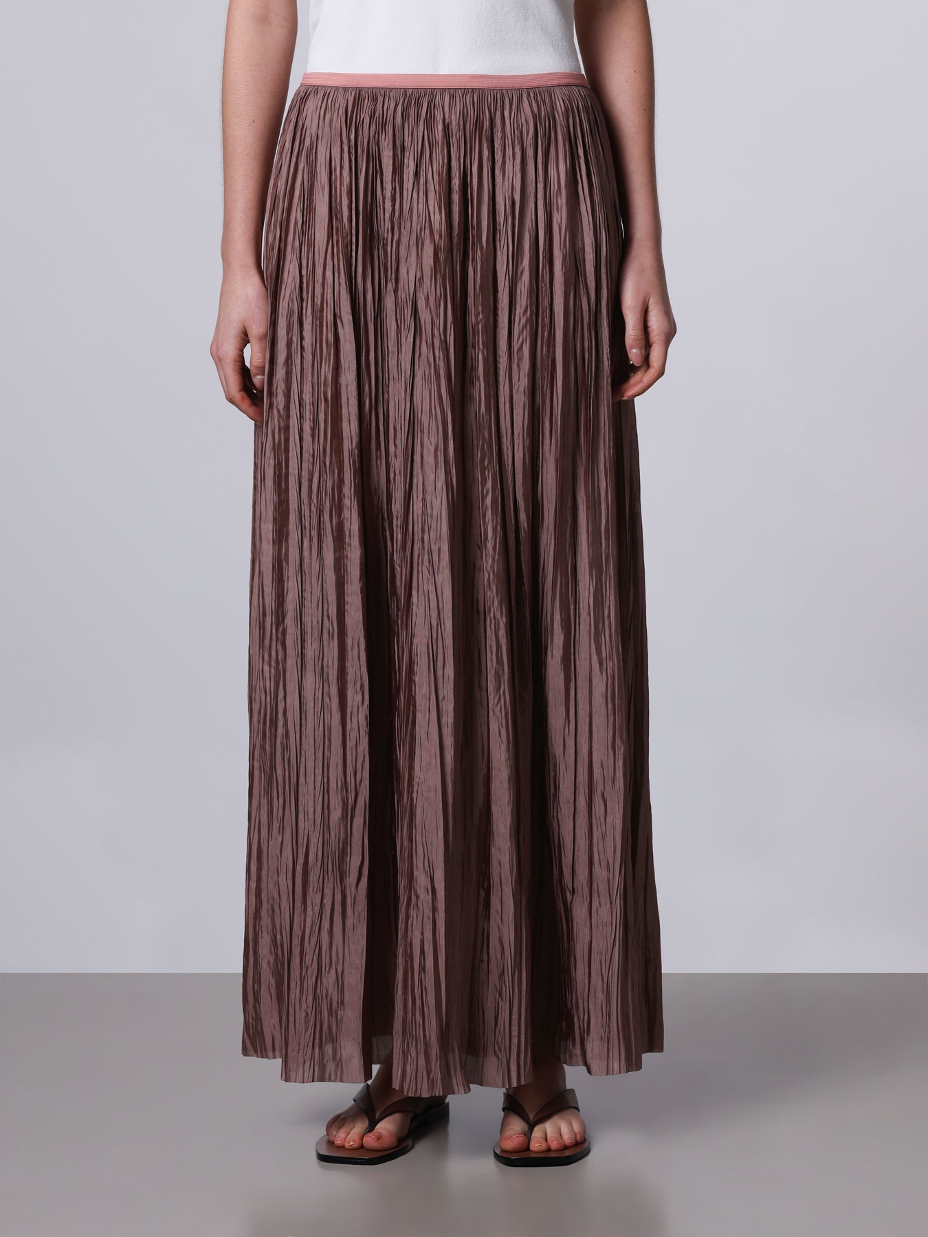 Plissé long skirt