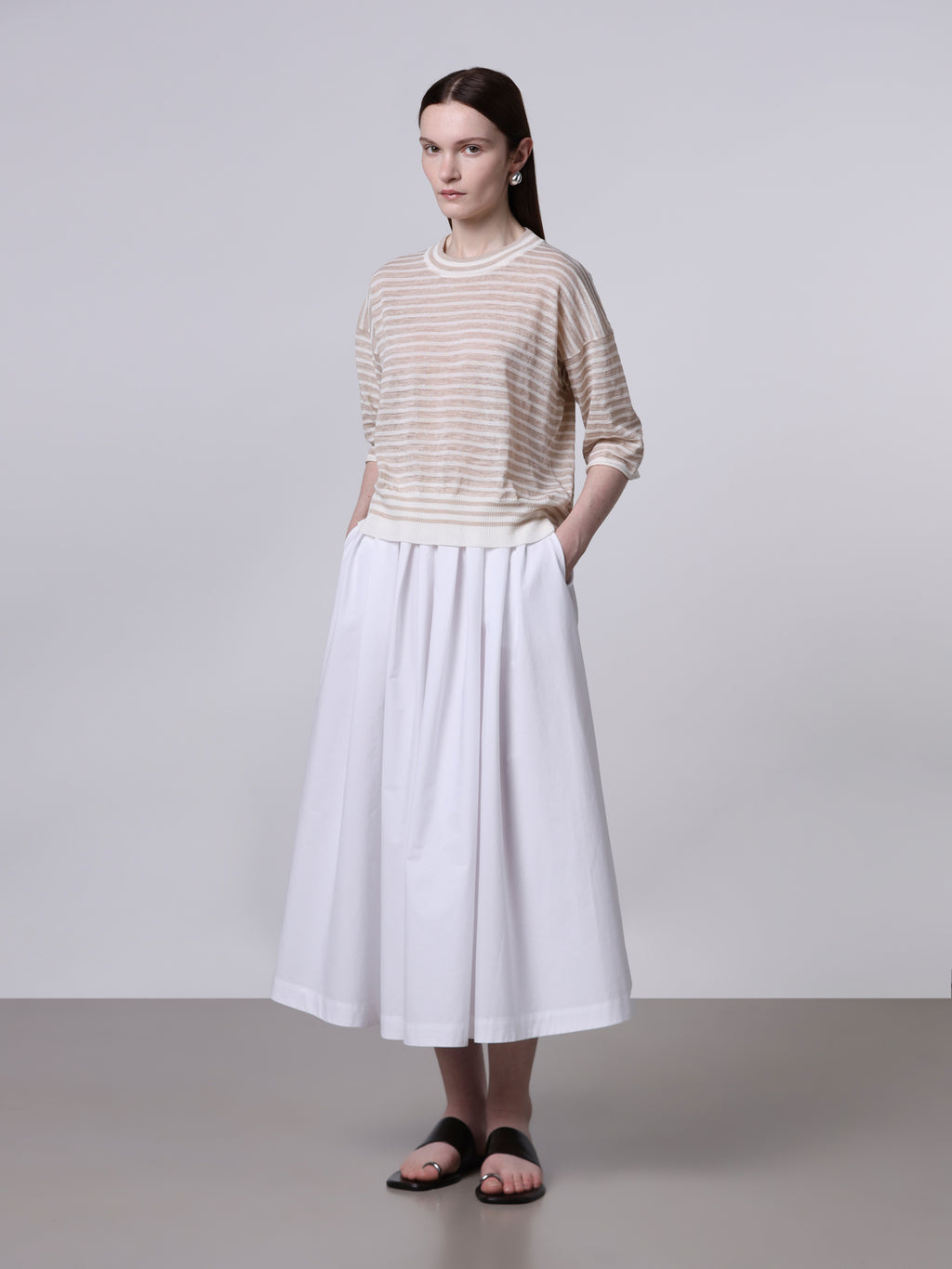 Striped linen t-shirt