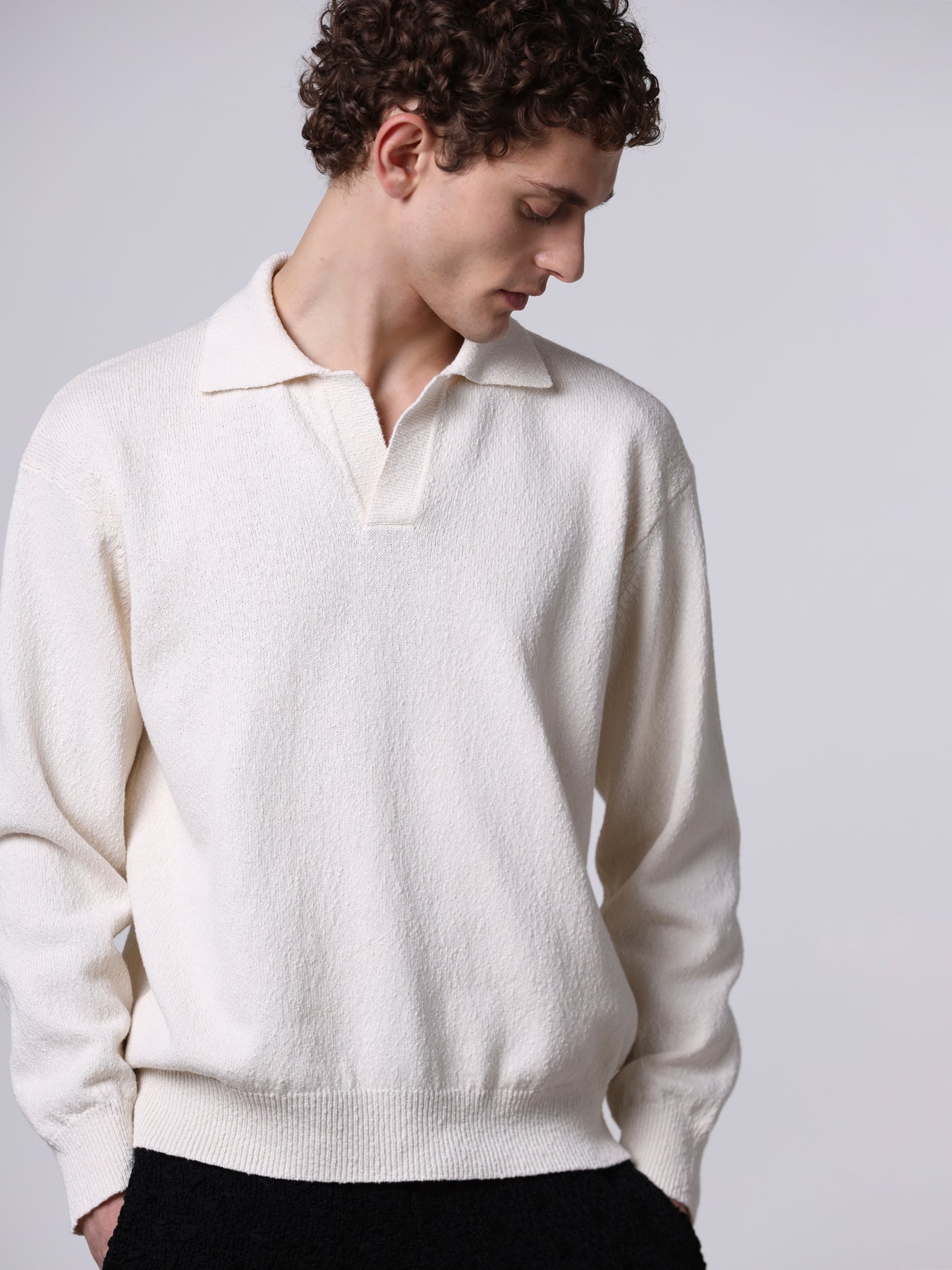 Textured knit polo