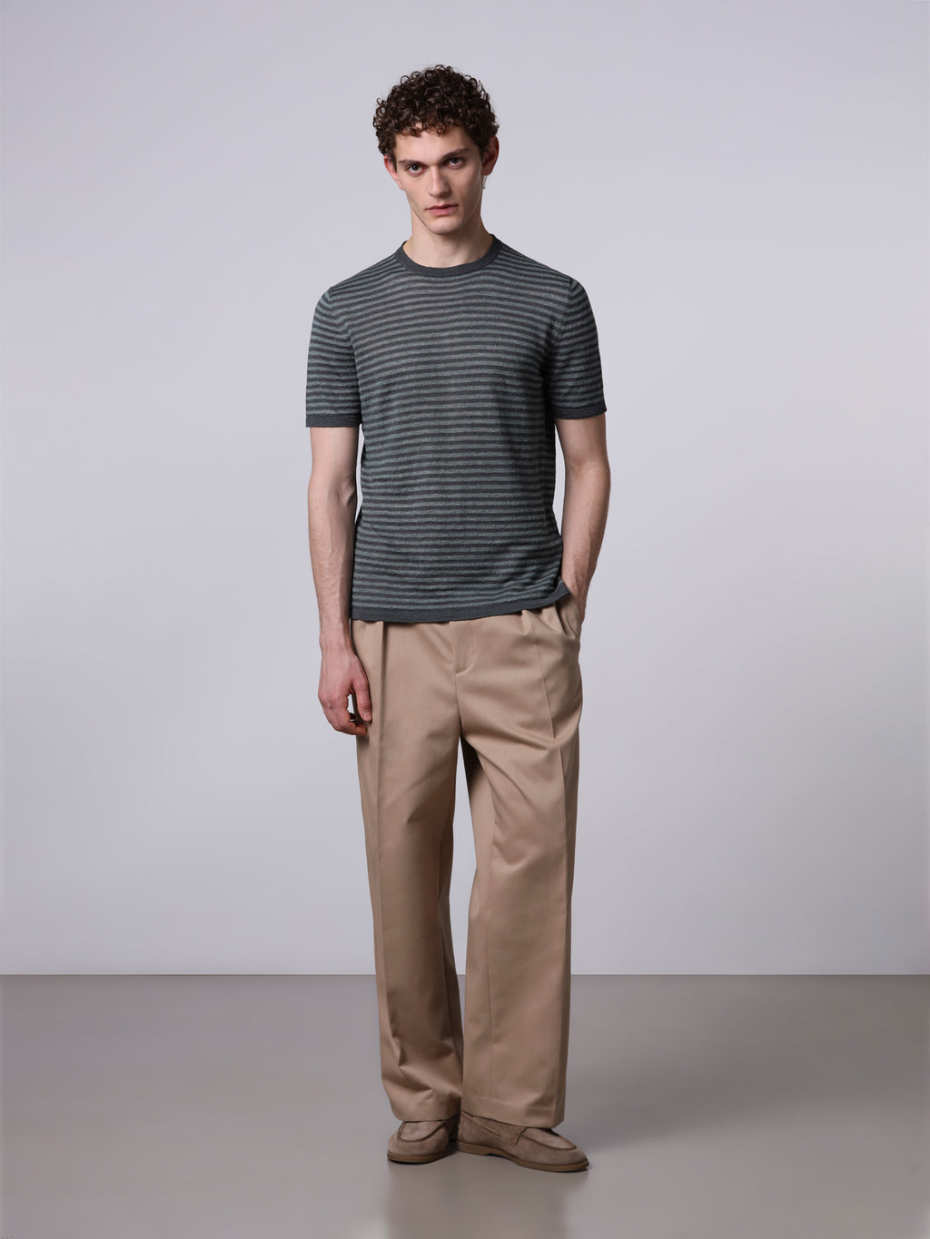 Striped linen t-shirt