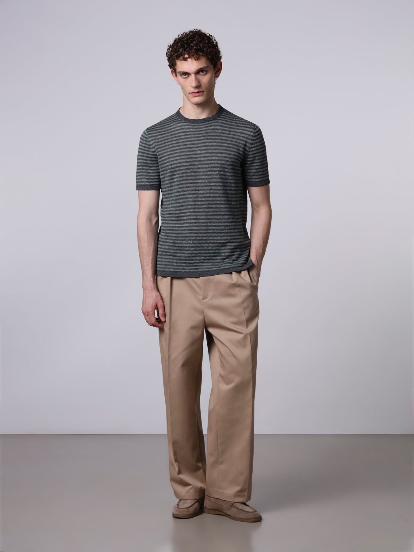 Striped linen t-shirt