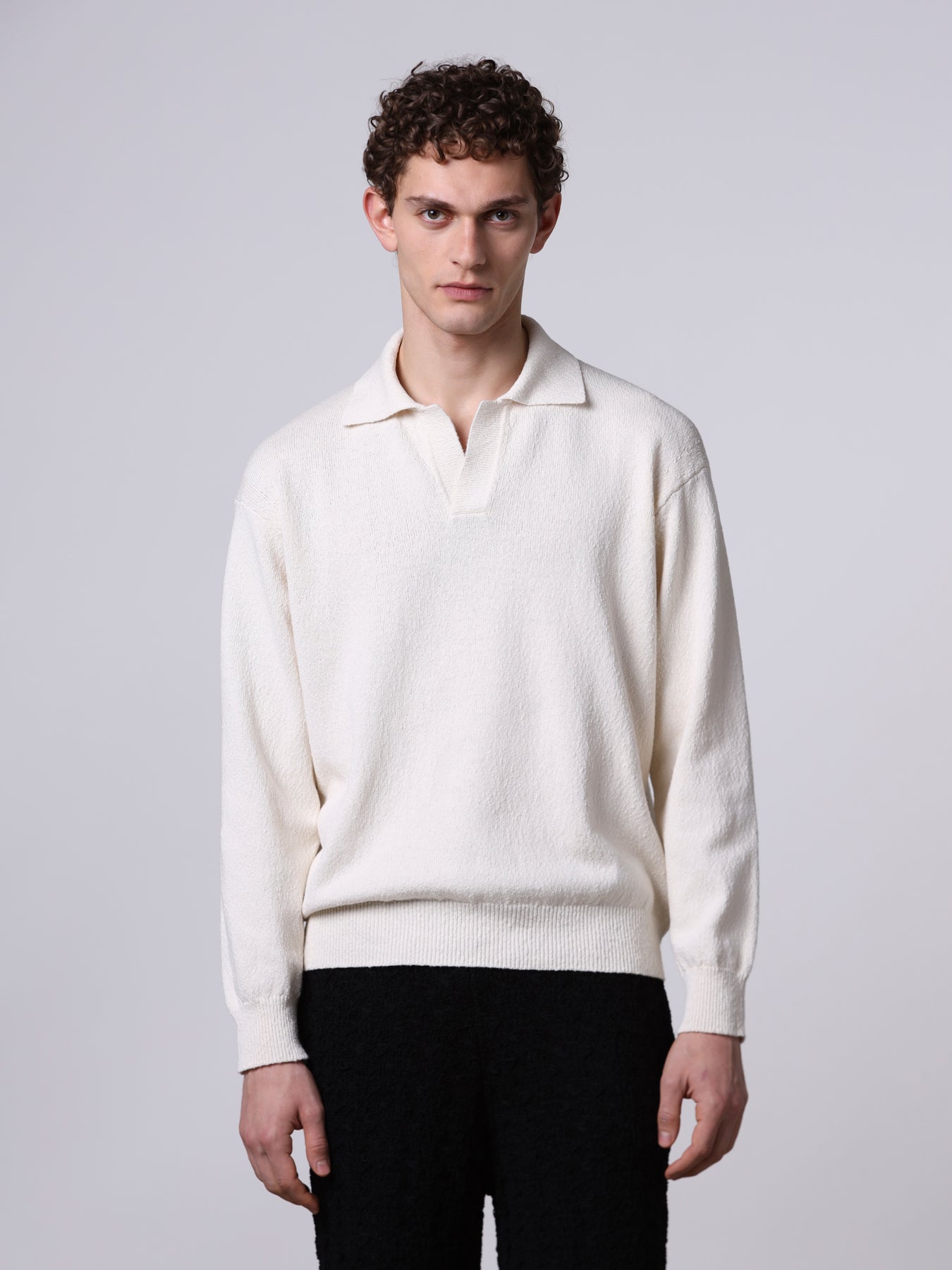 Textured knit polo