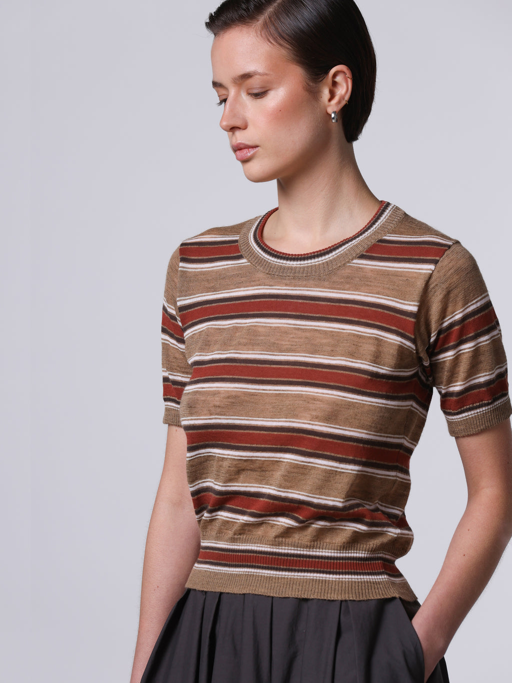 Striped knitted t-shirt