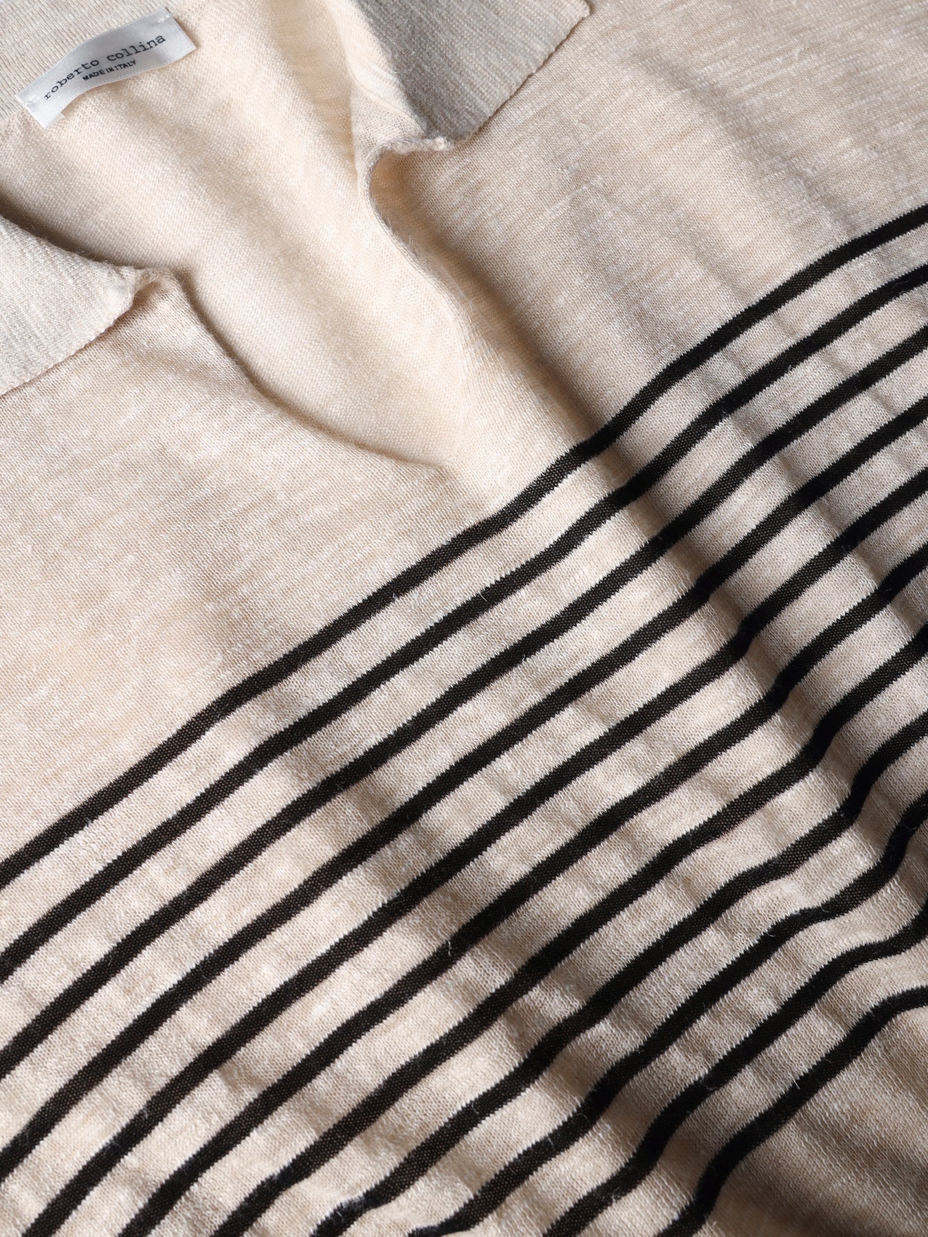 Striped linen polo
