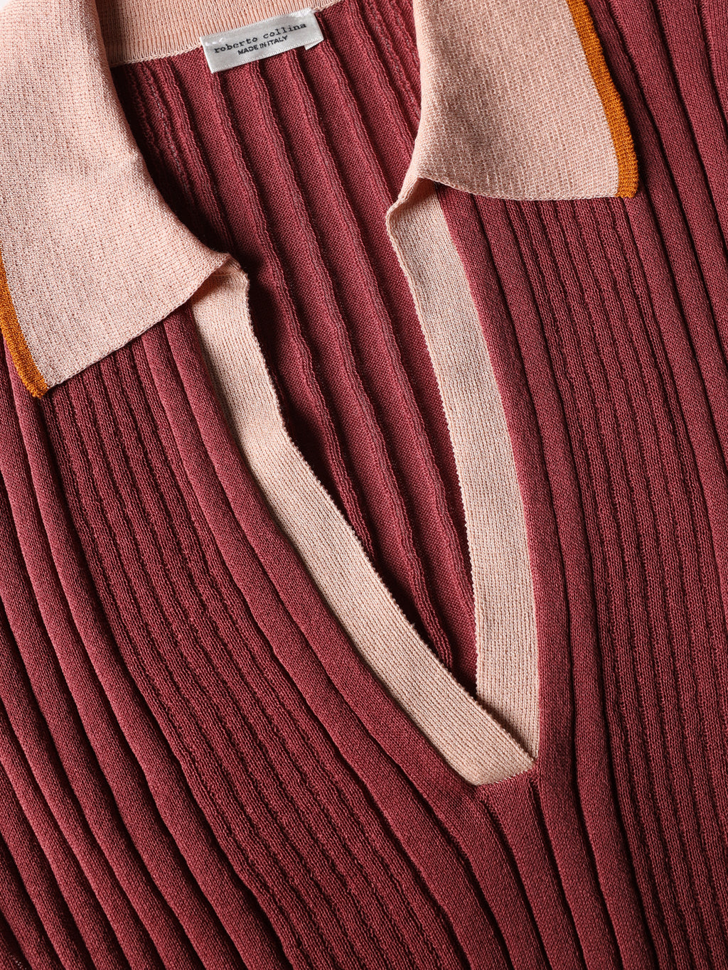 Contrast-stitch ribbed polo