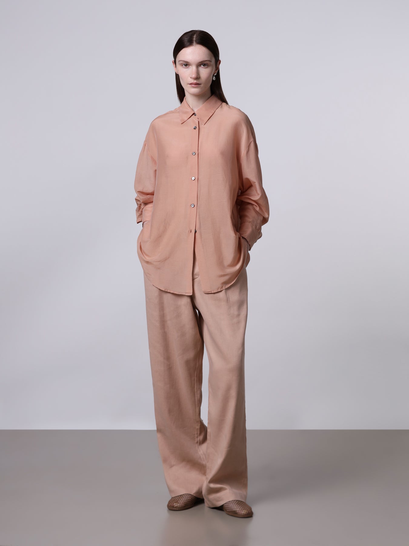 Semi-sheer oversized shirt