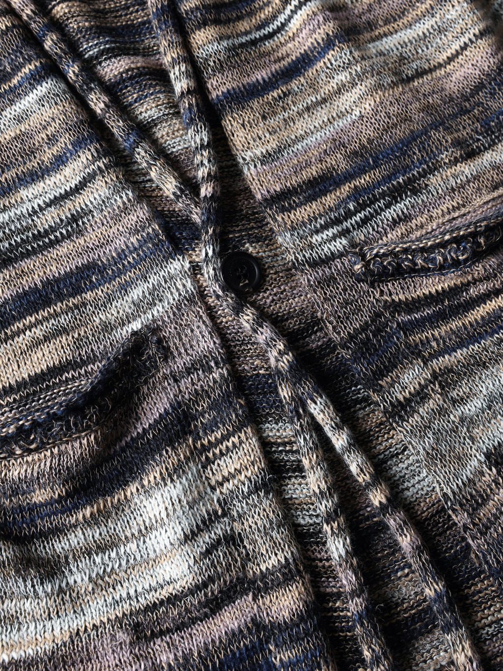 Giacca con collo sciallato in lino