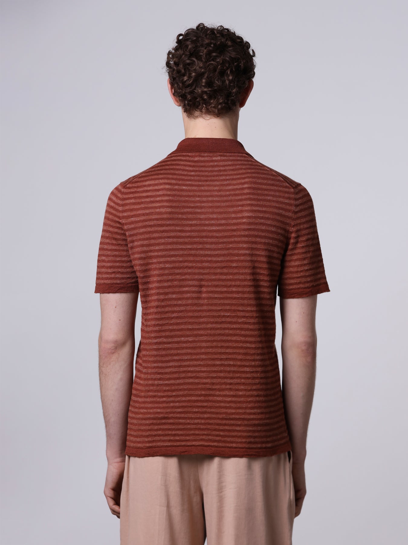 Striped linen polo