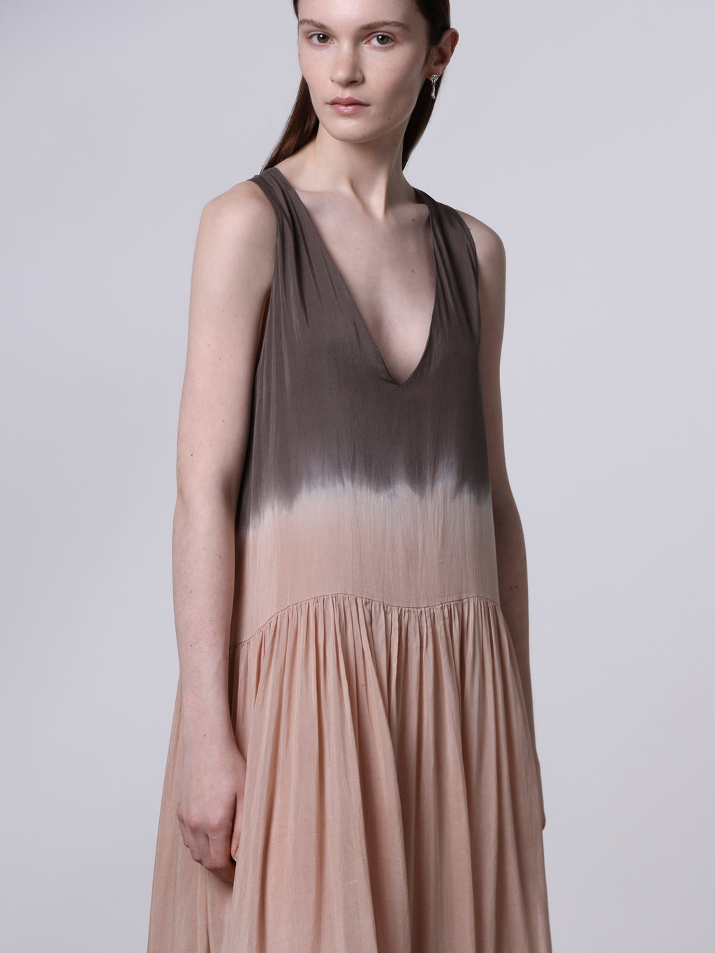 Tie-dye semi-sheer dress