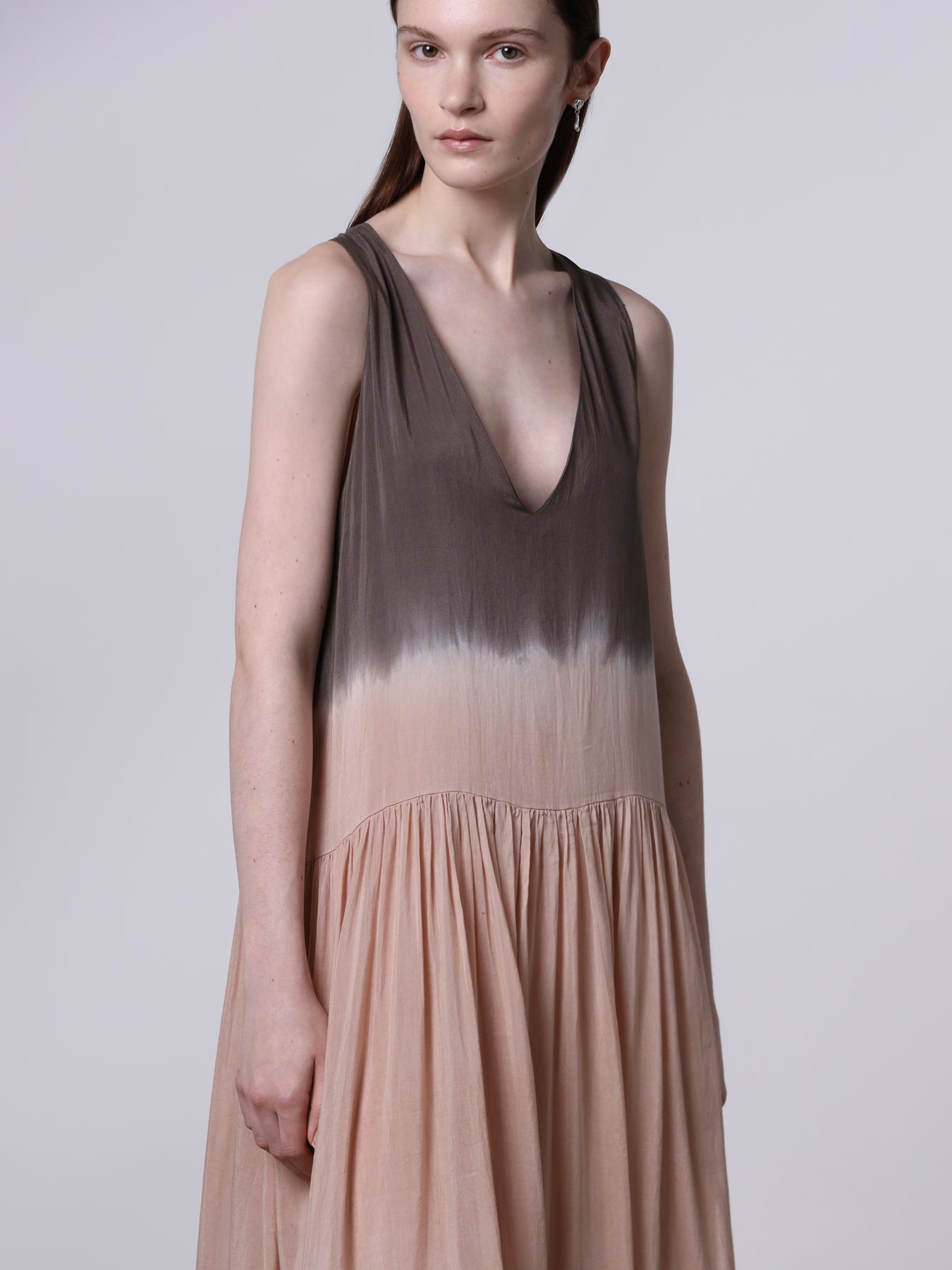 Tie-dye semi-sheer dress