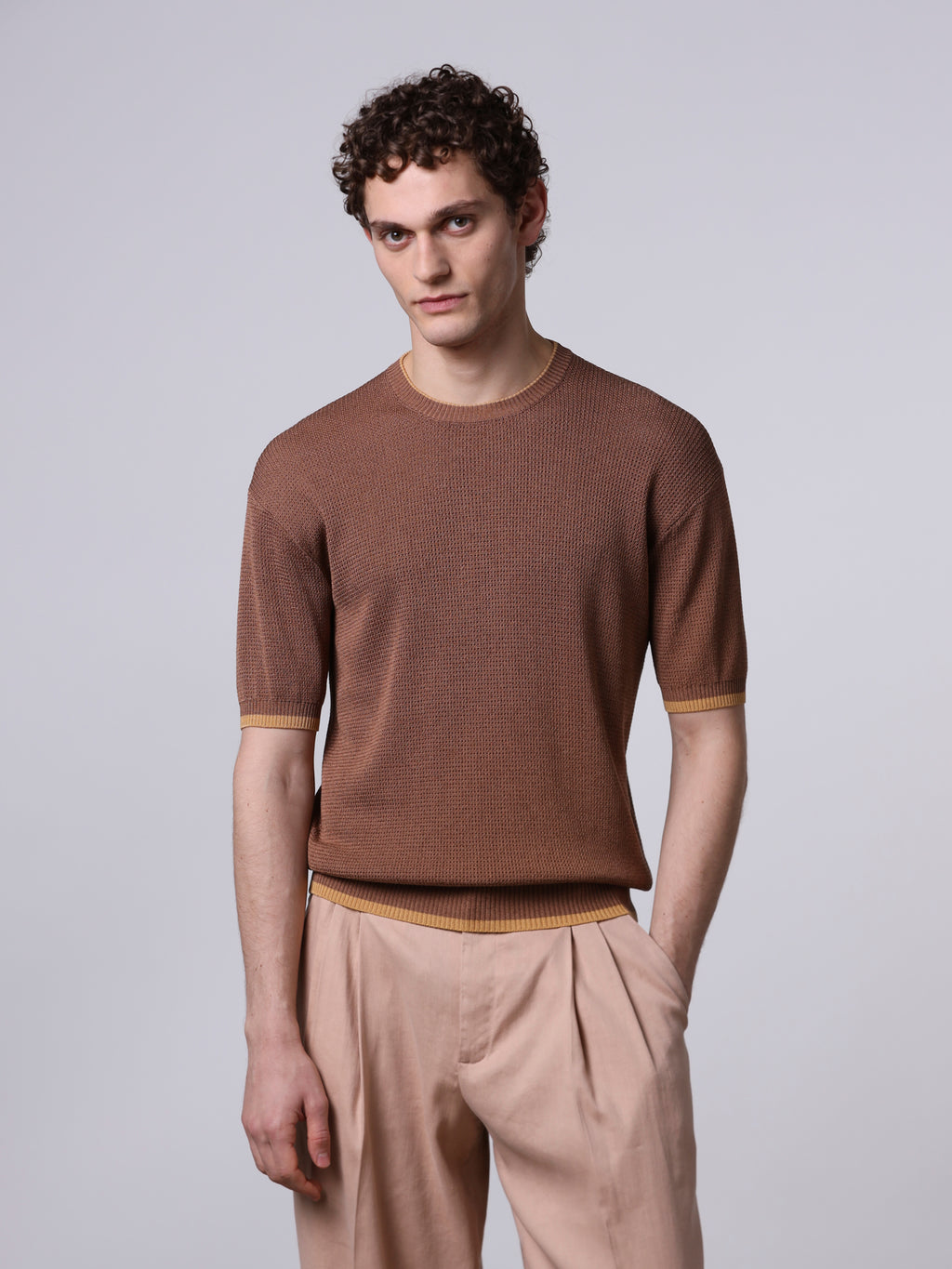 Textured knit t-shirt