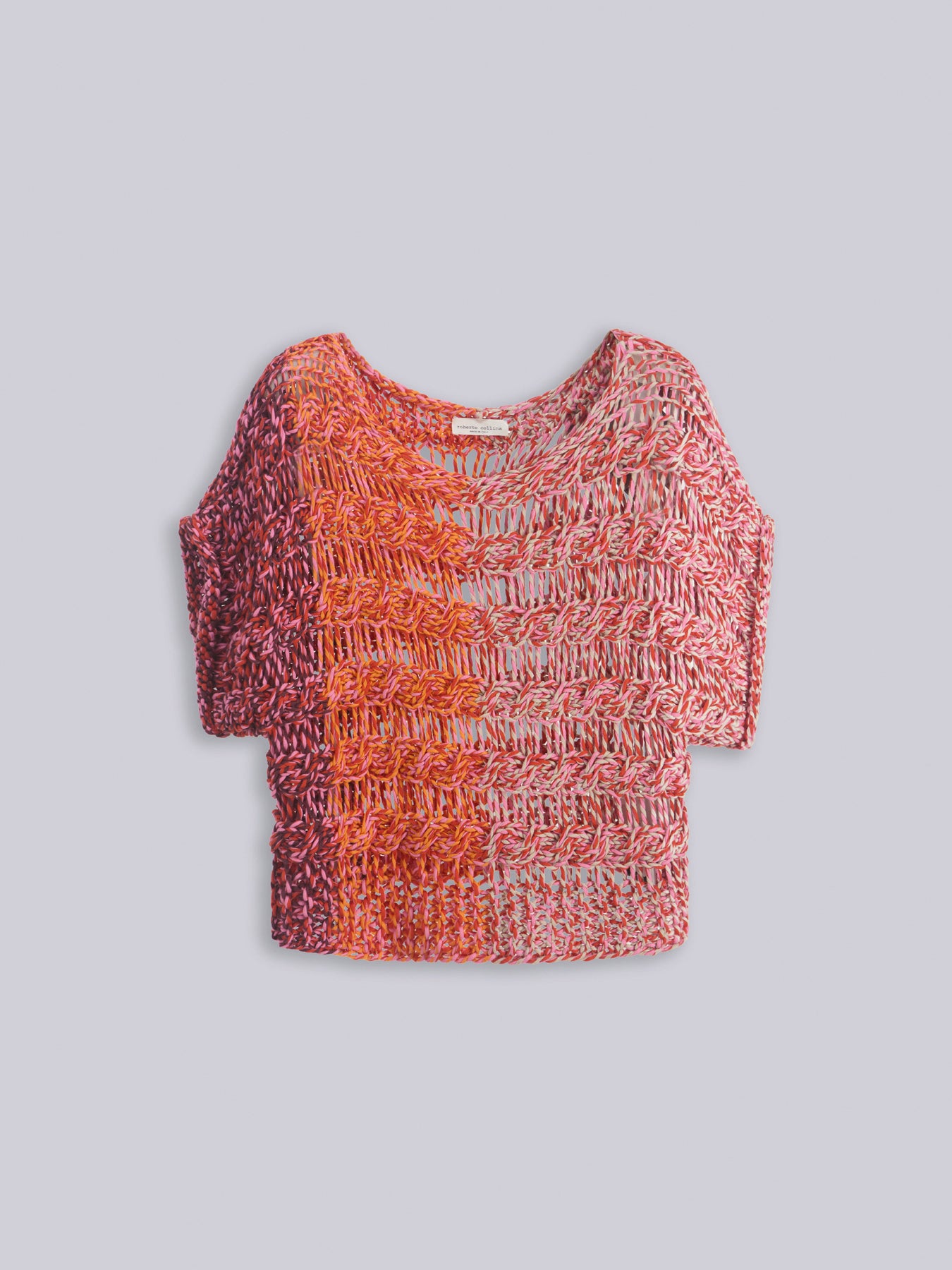 Multicolor cable-knit top
