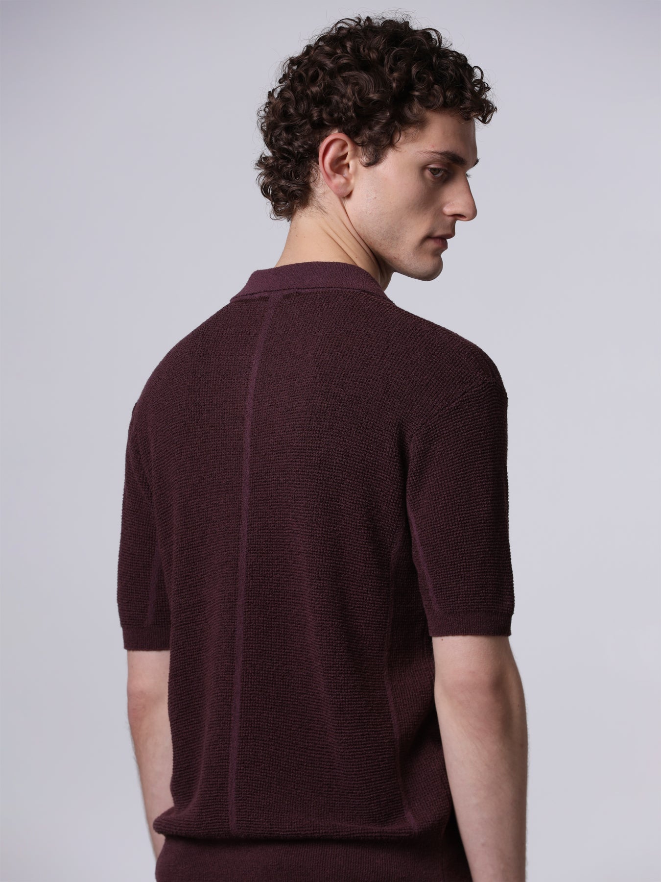 Textured knit polo