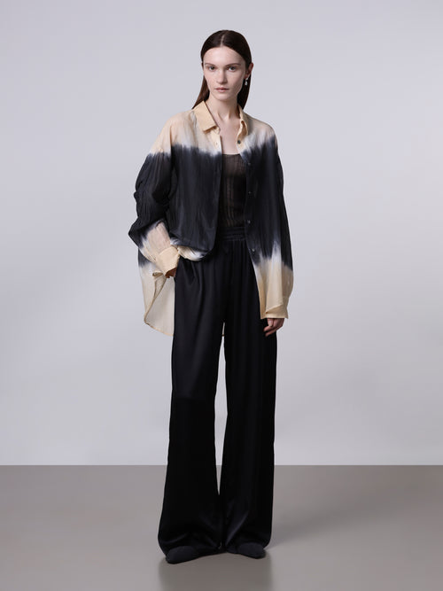 Tie-dye semi-sheer oversized shirt
