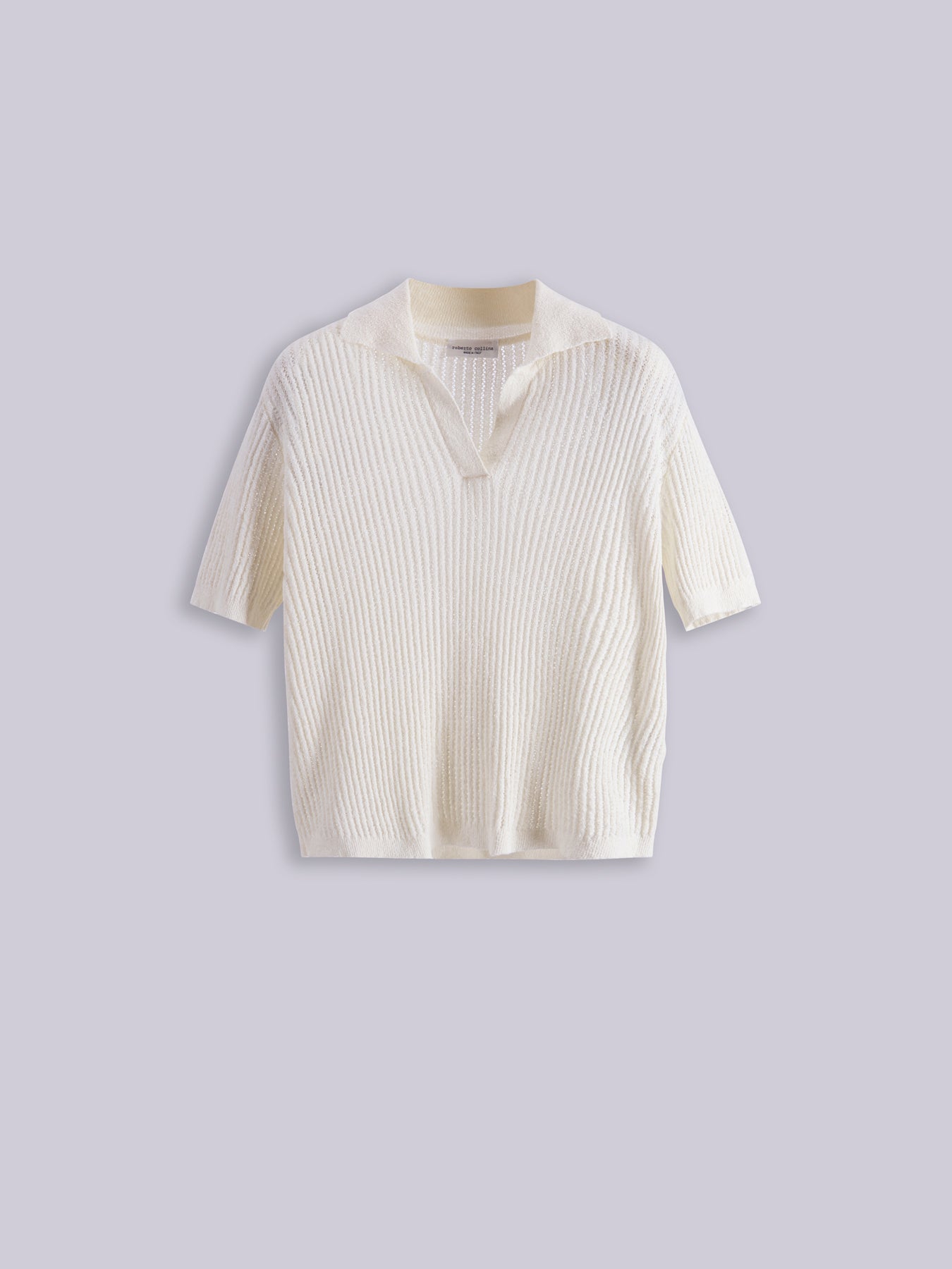 Openwork knit polo