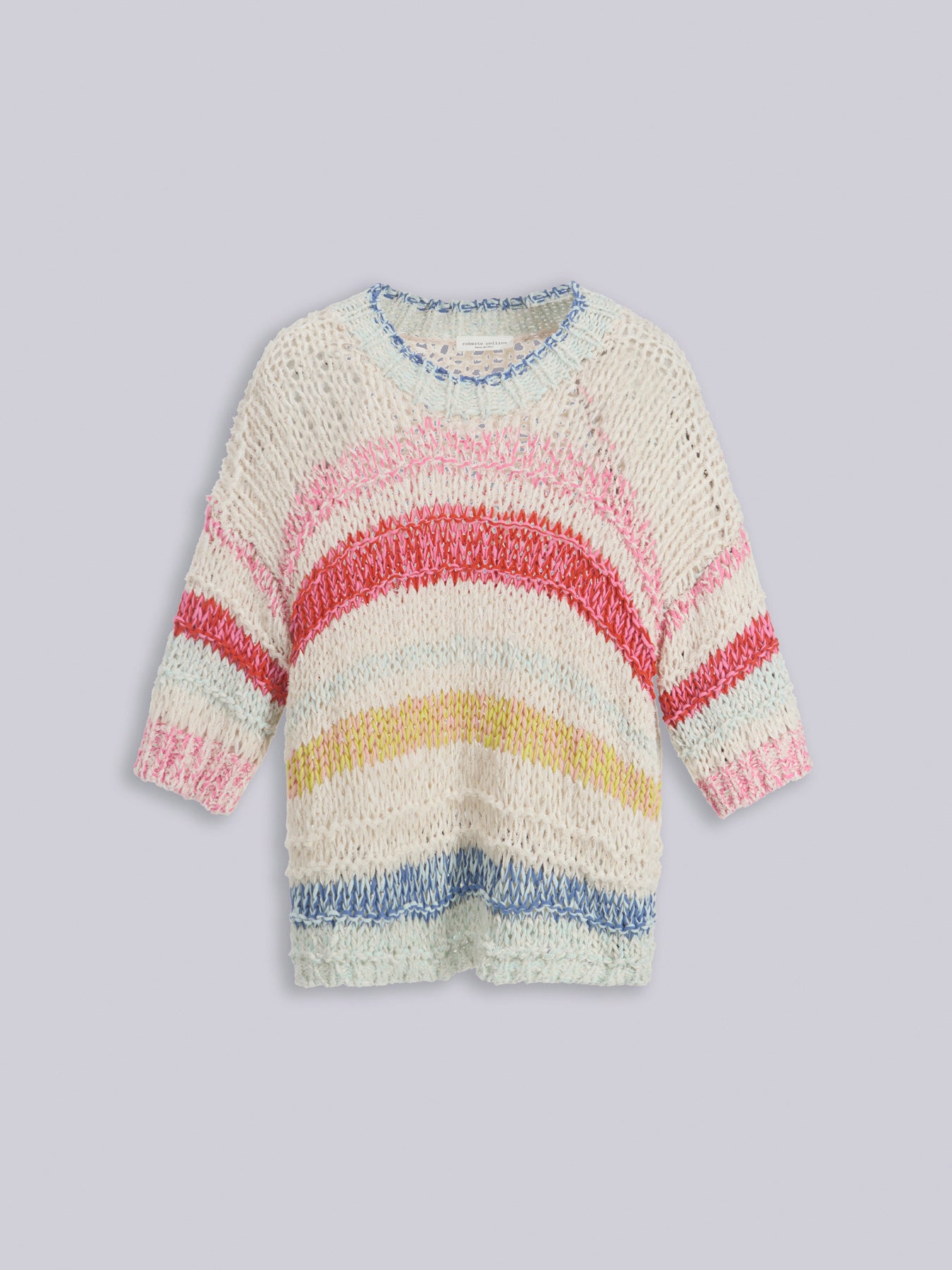 Mixed-stitch striped t-shirt