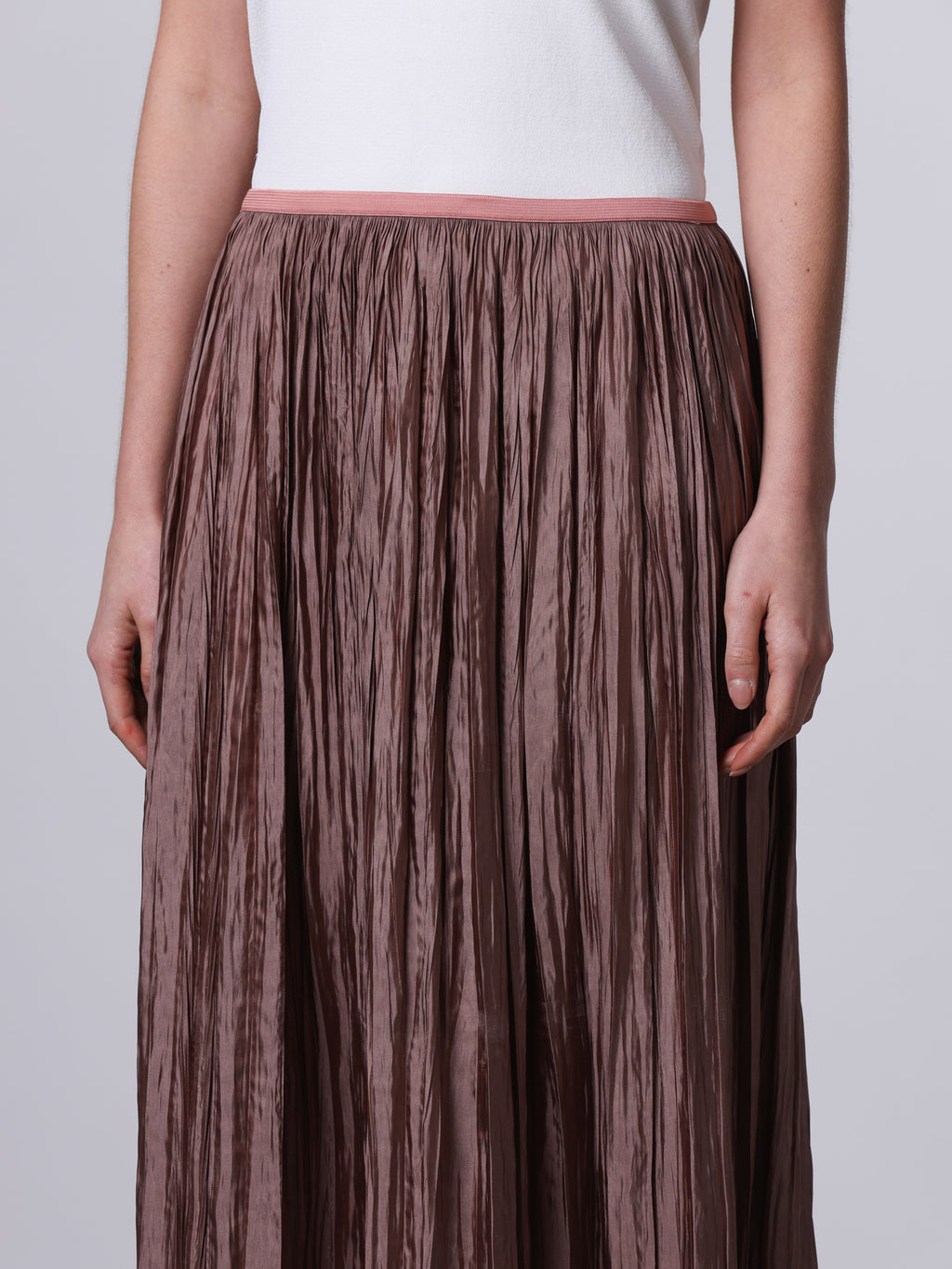 Plissé long skirt