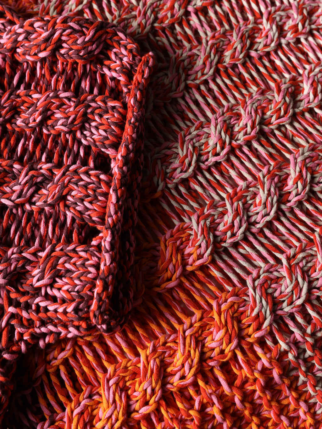 Multicolor cable-knit top