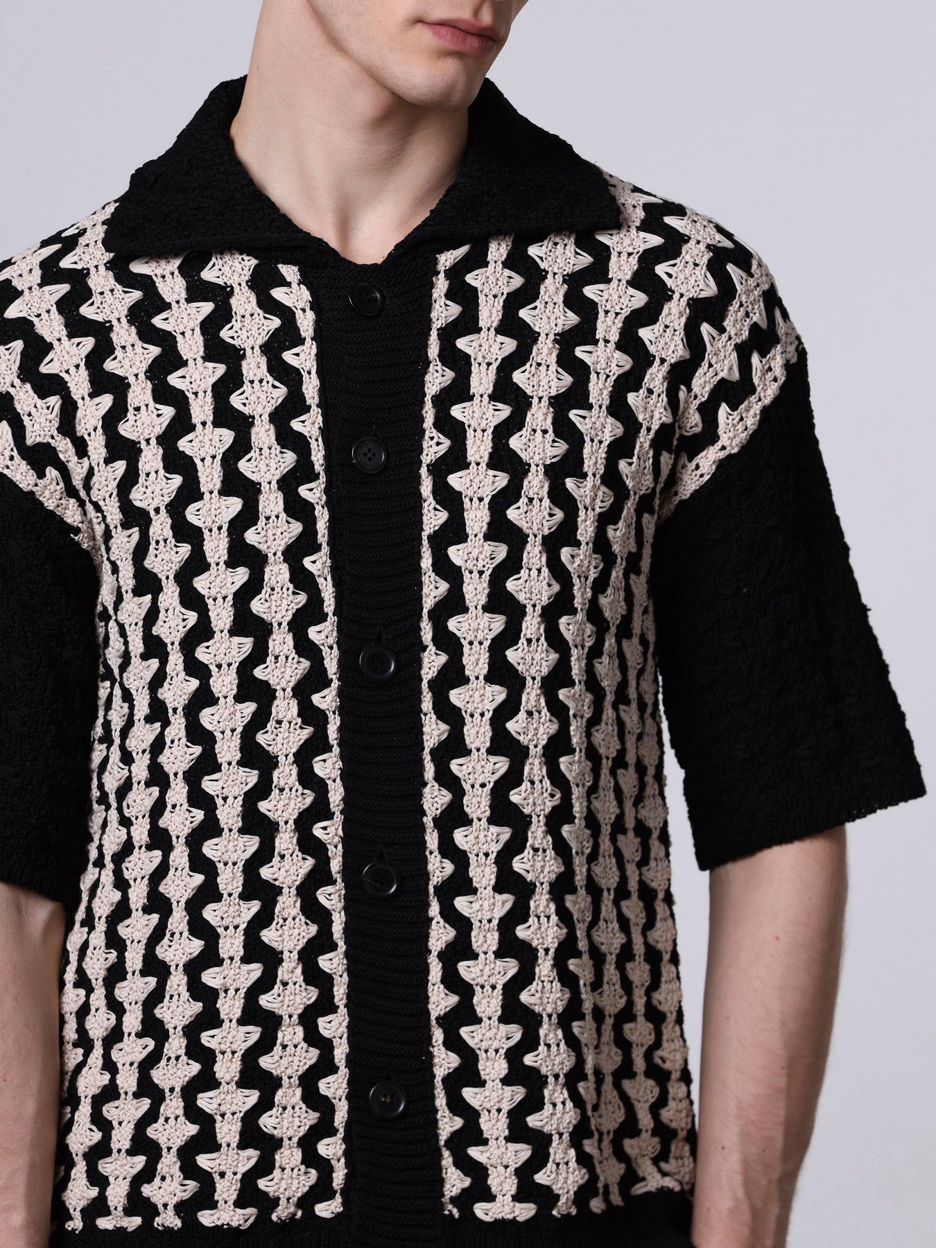 Bicolor jacquard shirt