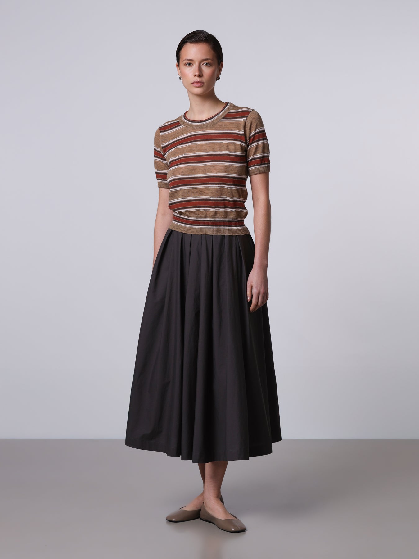 Striped knitted t-shirt